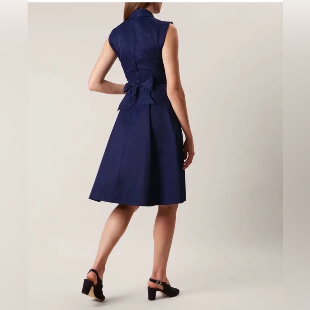 Hobbs London Gables Chic Navy Midi Dress US6, UK10 - Picture 3 of 11